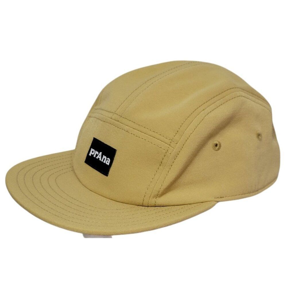 Prana Foothills Flat Brim Hat UPF 50 Tan Adjustable Unisex Logo Packable‎ NEW